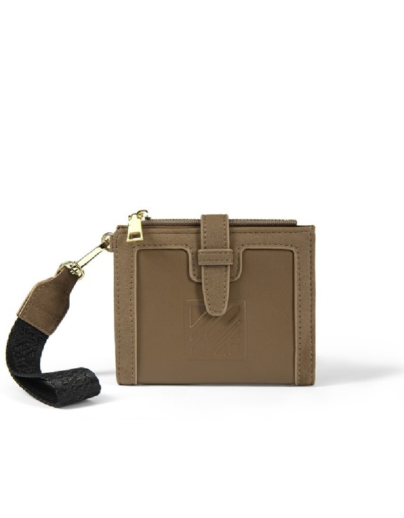 Beige Monogram Pattern Wallet