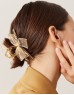 Cream Tulle Detailed Hair Accessory With Shiny Sto