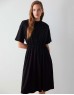 Black Midi Dress With Ruffle Detail
