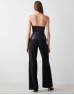 Black Leather Garnished Trousers