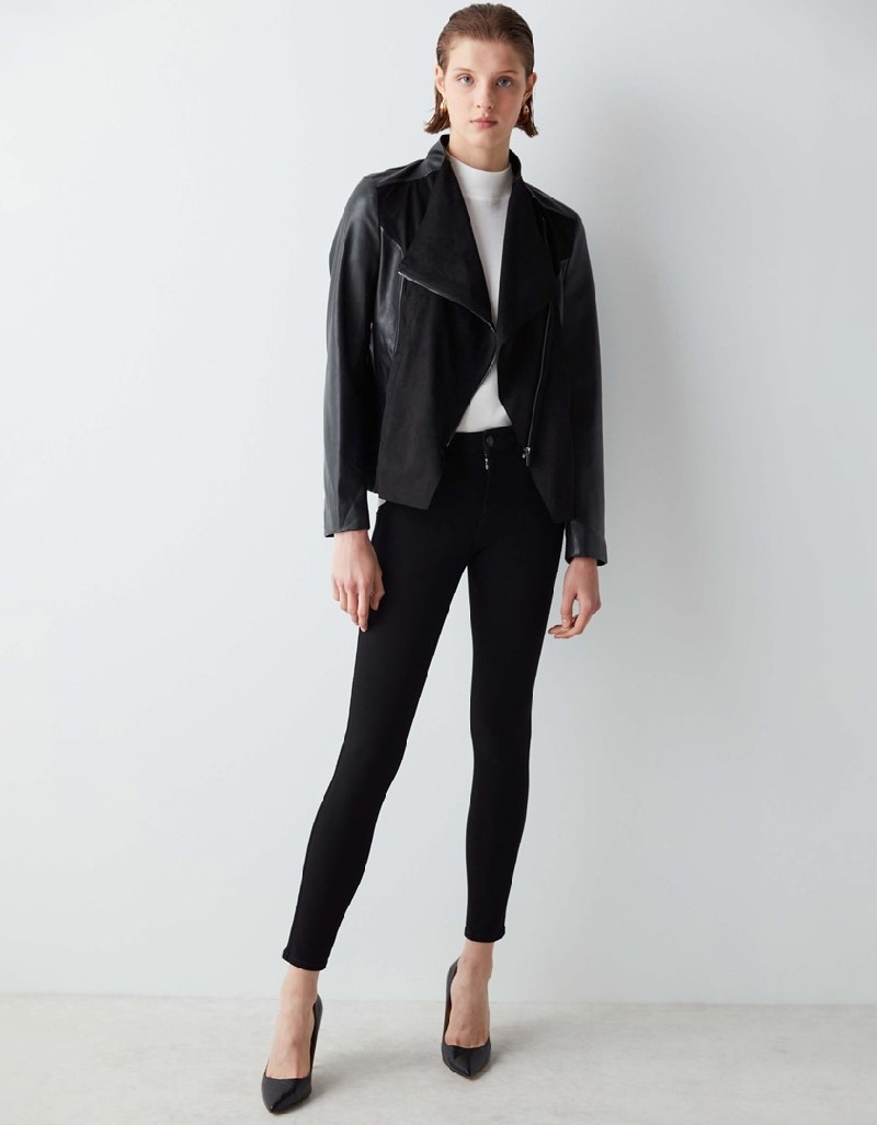 Black Leather Look Coat