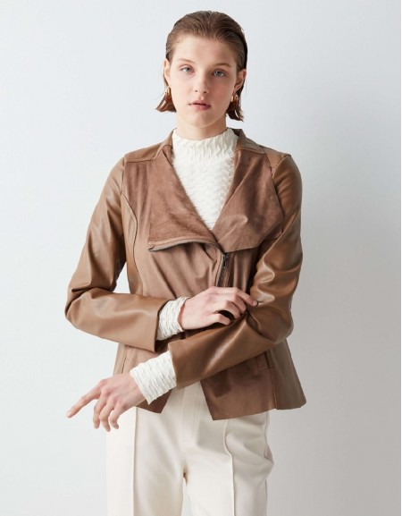 Brown Leather Look Coat
