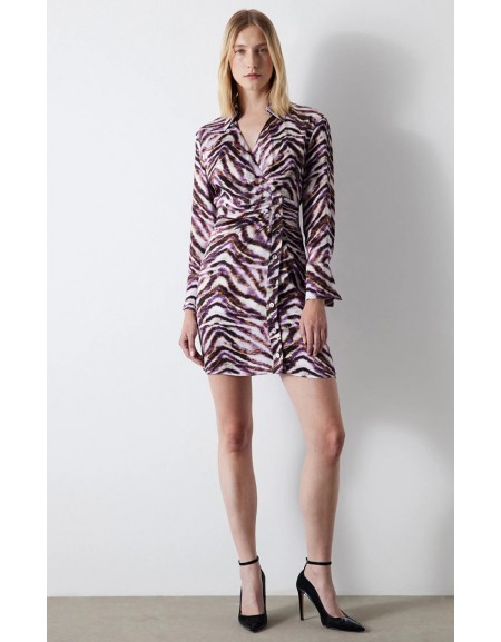 Zebra Print Satin Dress