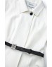 Belted Shirt Collar Midi Dress