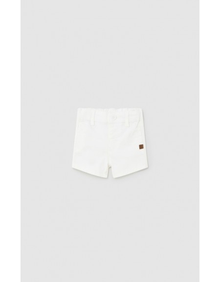 White Twill Basic Shorts