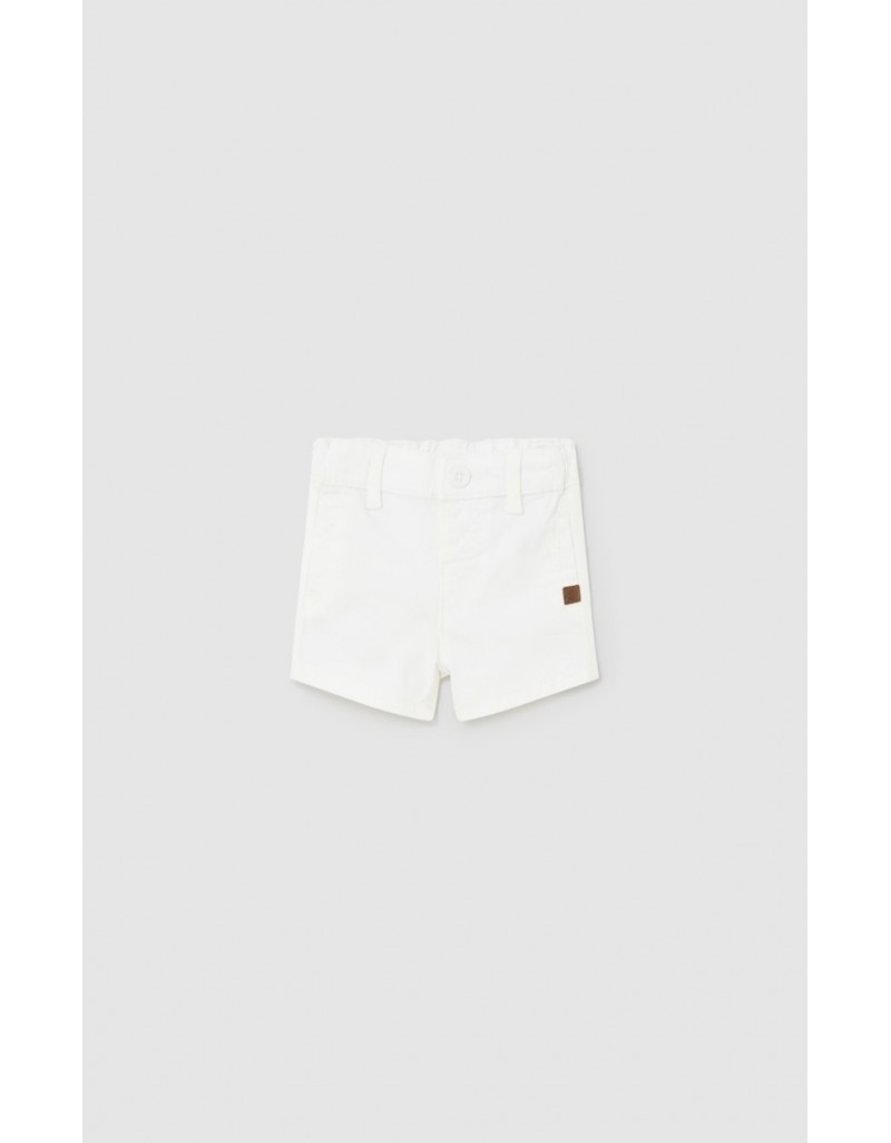 White Twill Basic Shorts
