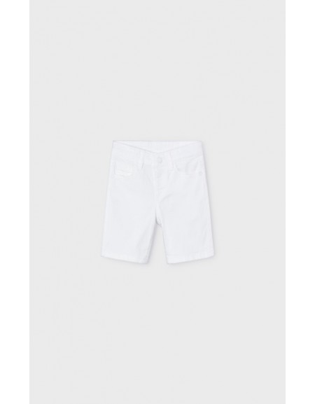 White Basic 5 Pockets Twill Shorts