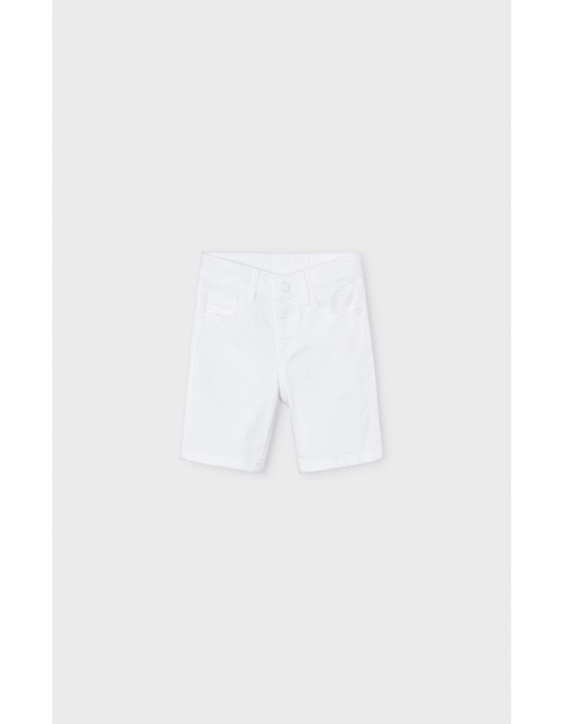 White Basic 5 Pockets Twill Shorts