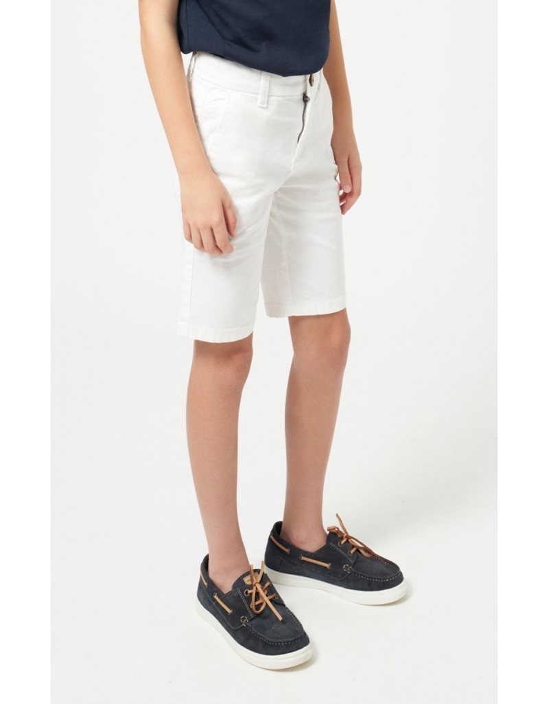 White Basic Chino Shorts