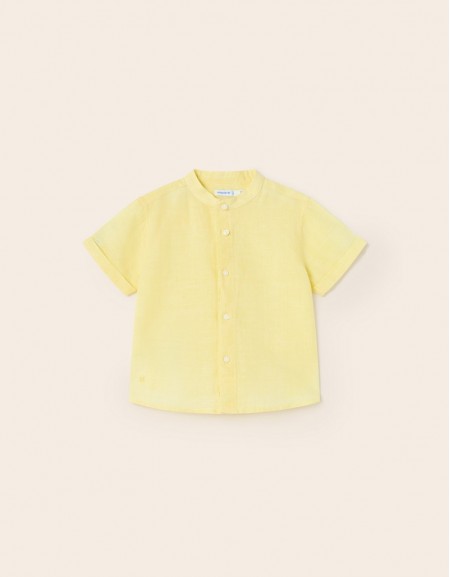 Pineapple S/s linen mao collar shirt