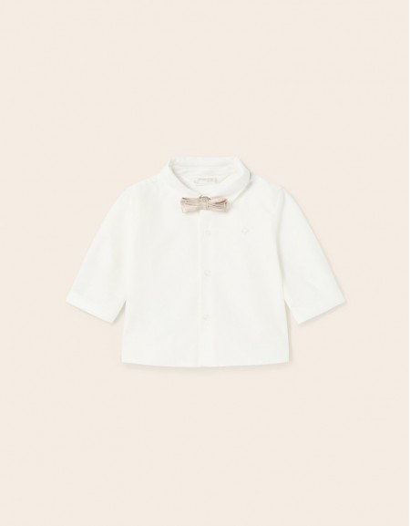 Natural L/s shirt and bowtie