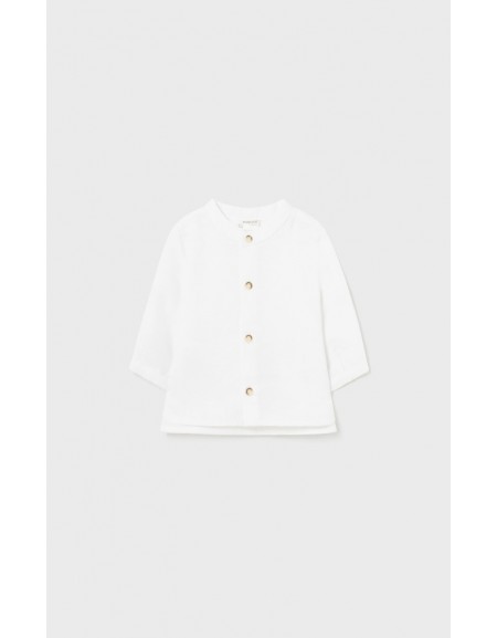 White Mao Collar Shirt