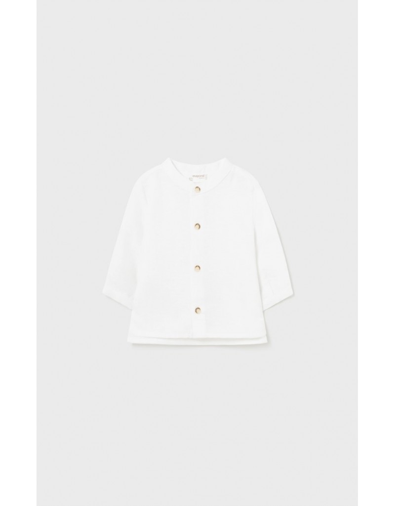 White Mao Collar Shirt