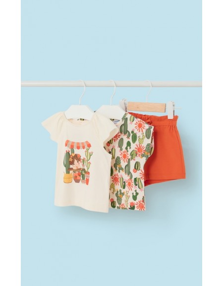 Tangerine Shorts 2 Shirt Set