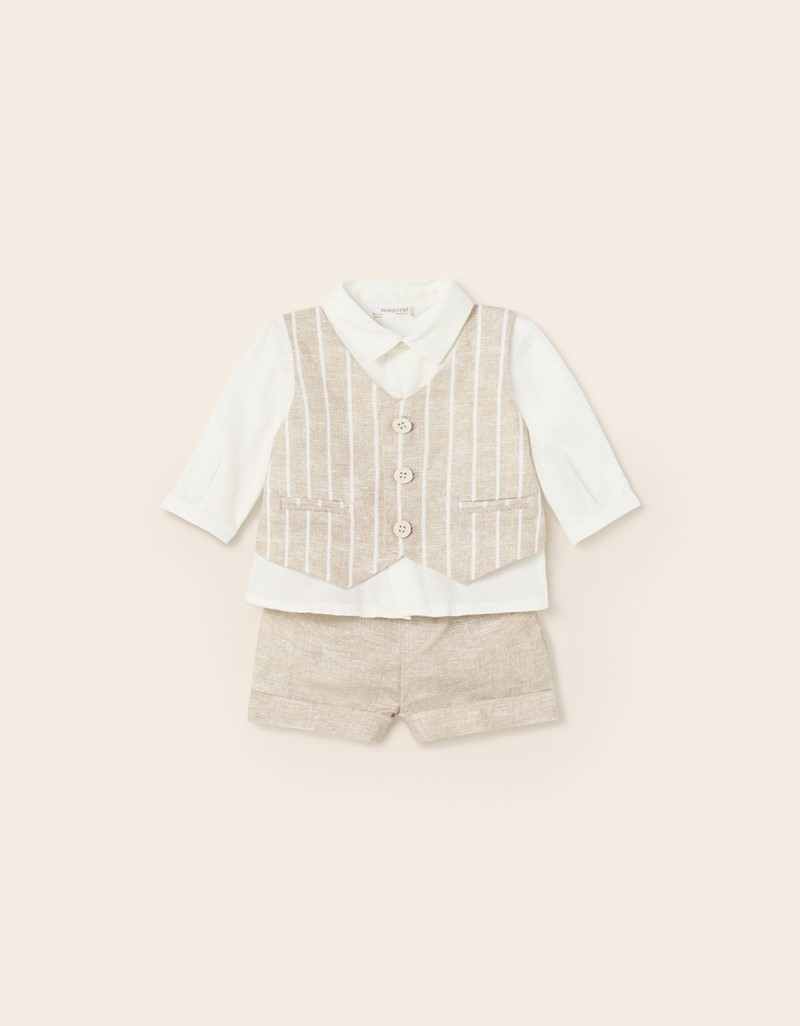 Beige Shorts w vest set