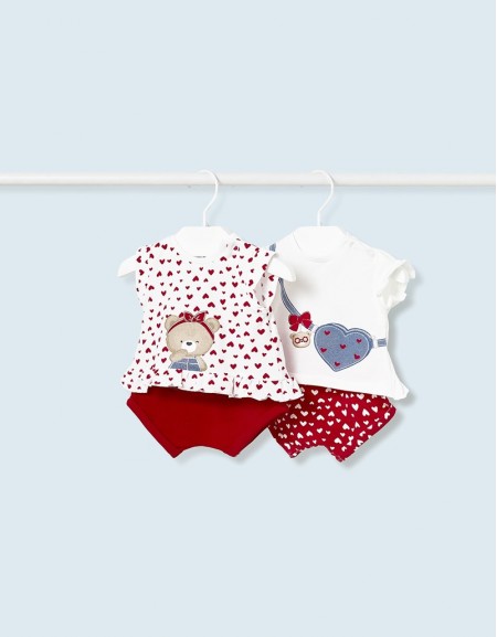 Red Set of 4 pieces short