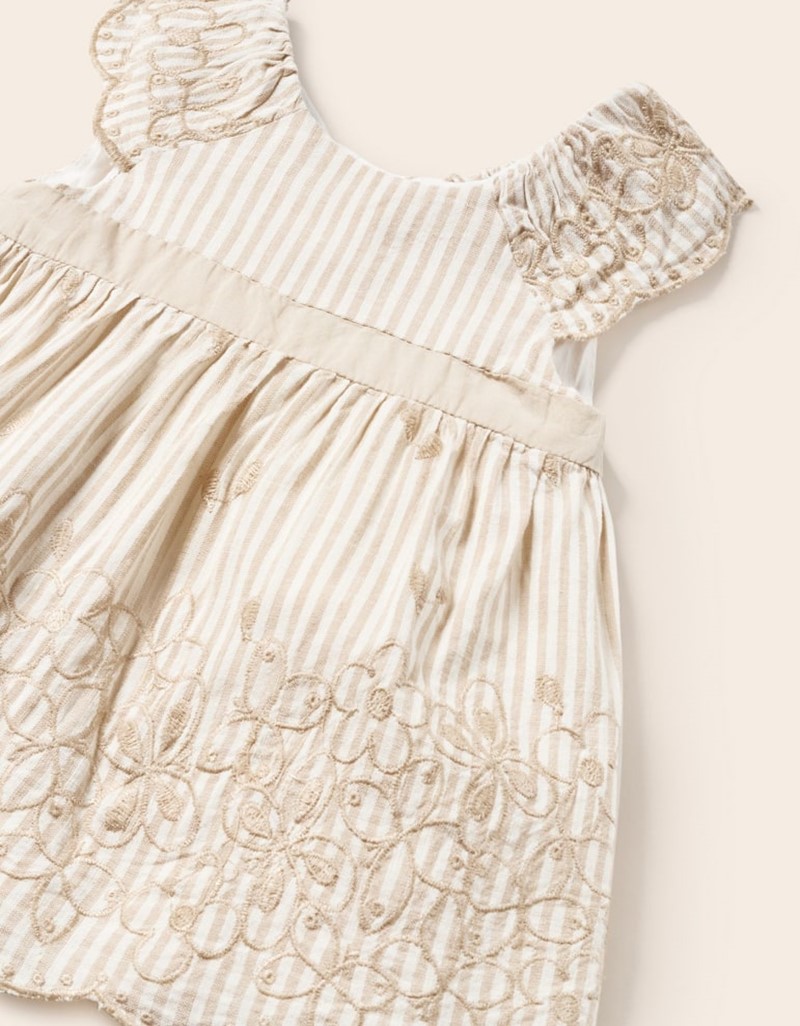 Beige Embroidered dress