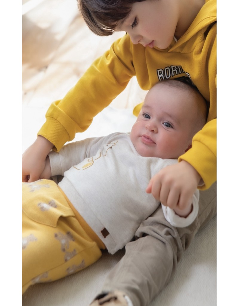 Yellow Jacquard leg warmers set