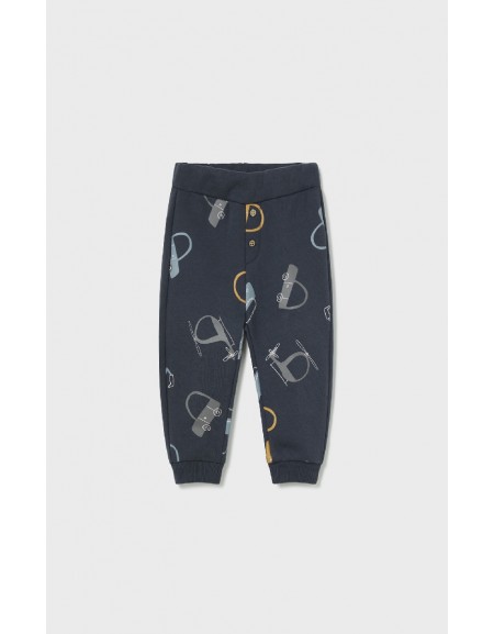 Navy Printed knit pants