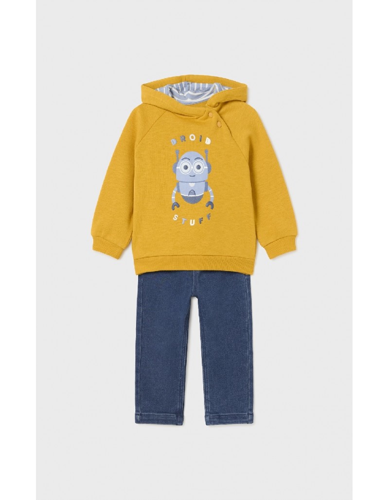 Yellow Pullover denim pant set