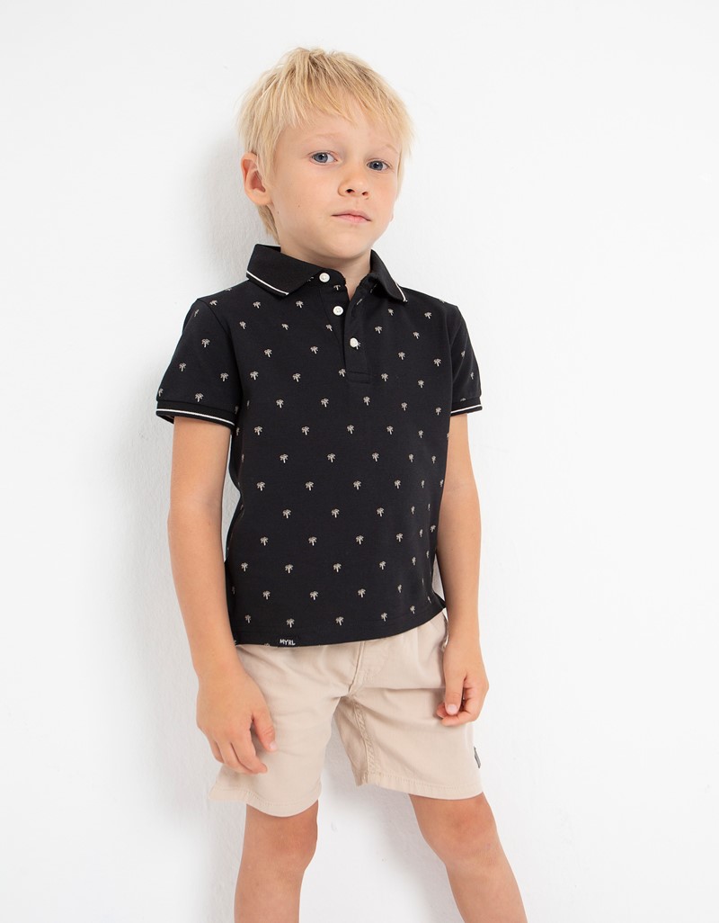 Black S/s small print t-shirt