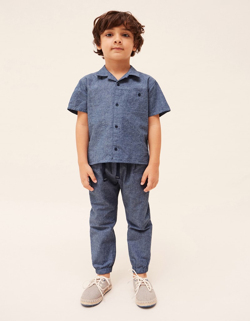 Blue Linen jogger pants