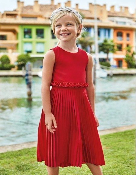 Red Pleated romper
