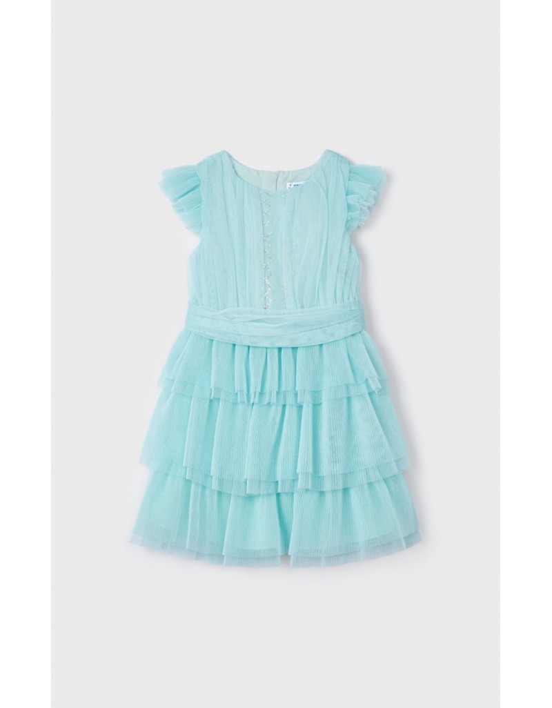 Anise Pleated Tulle Dress