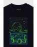 Navy t-shirt glow in the dark