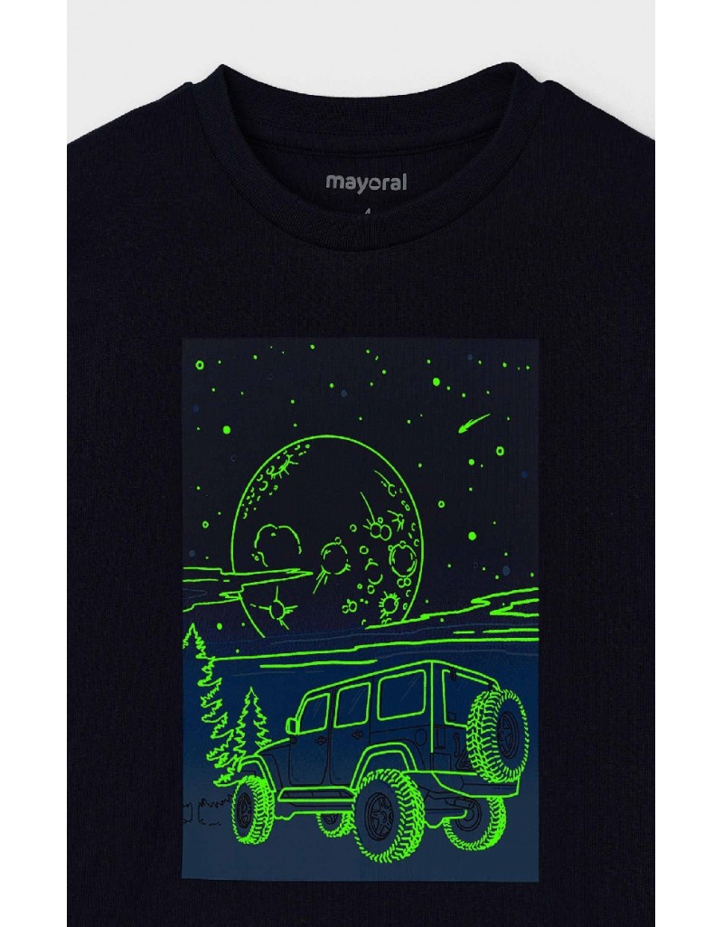 Navy t-shirt glow in the dark