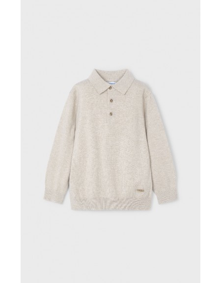 Beige knit polo