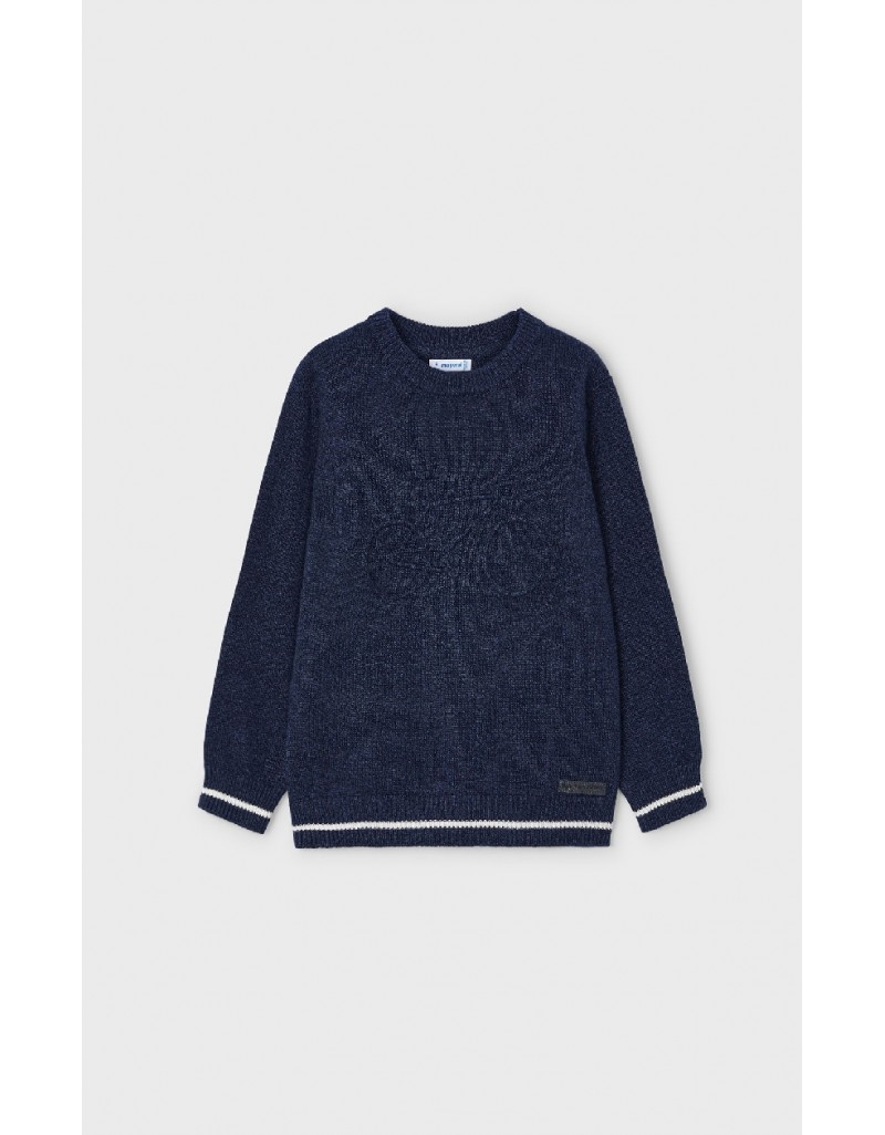 Navy Embossed jersey