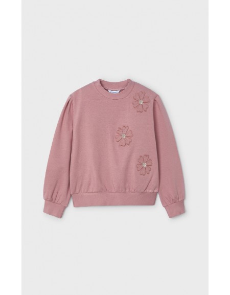 Pink Pullover flower applique