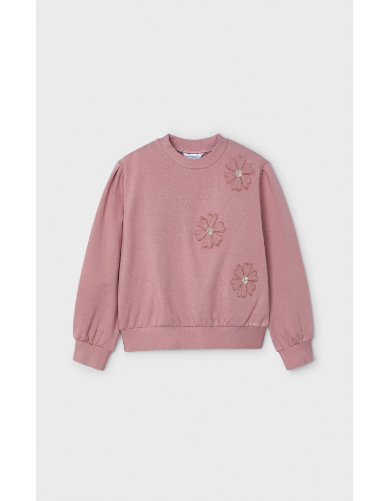 Pink Pullover flower applique