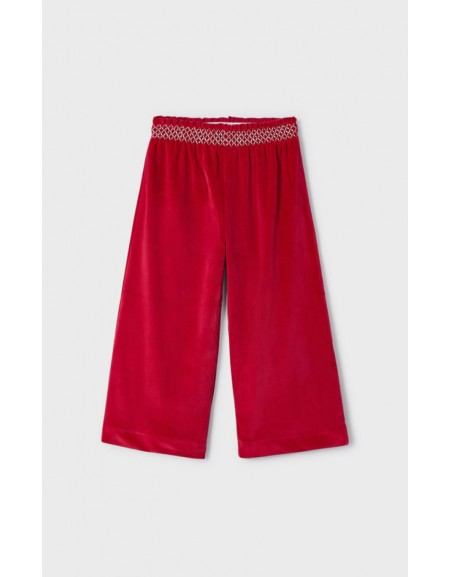 Red Velour cropped trousers