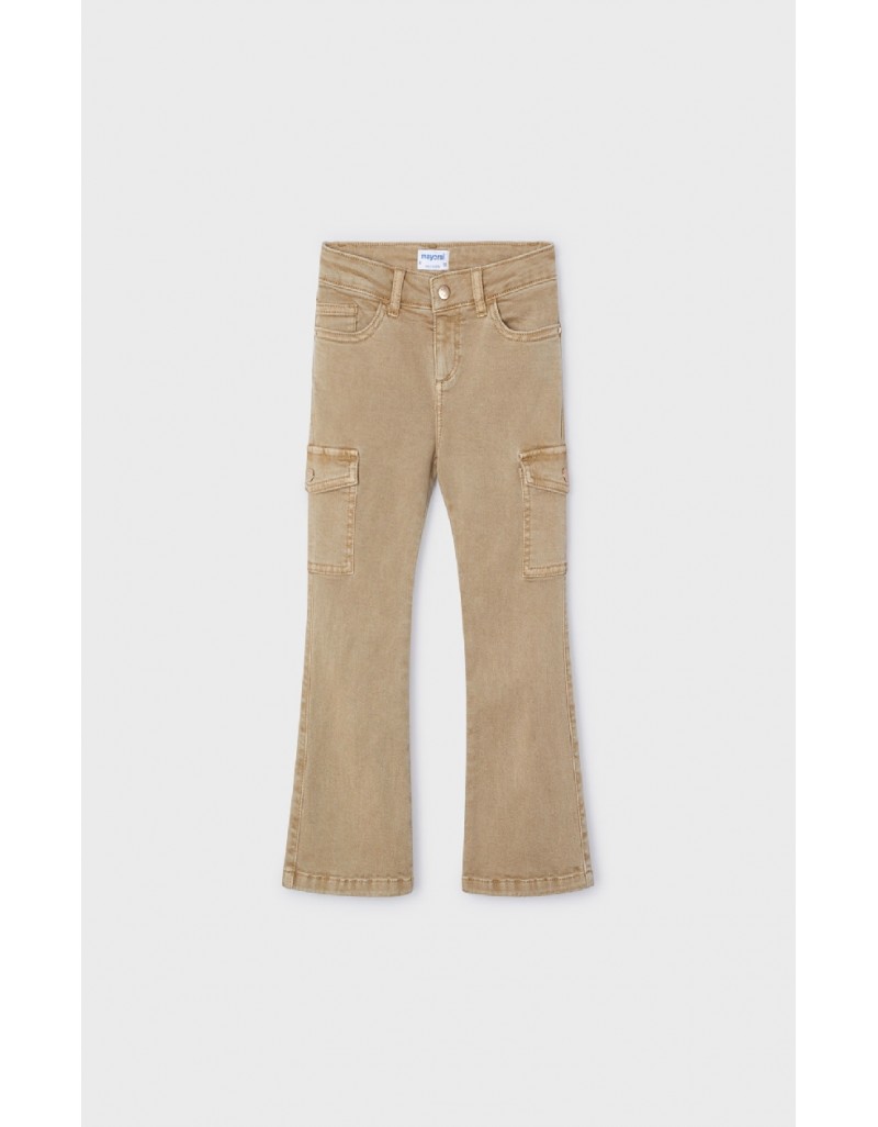 Brown Flared cargo pants