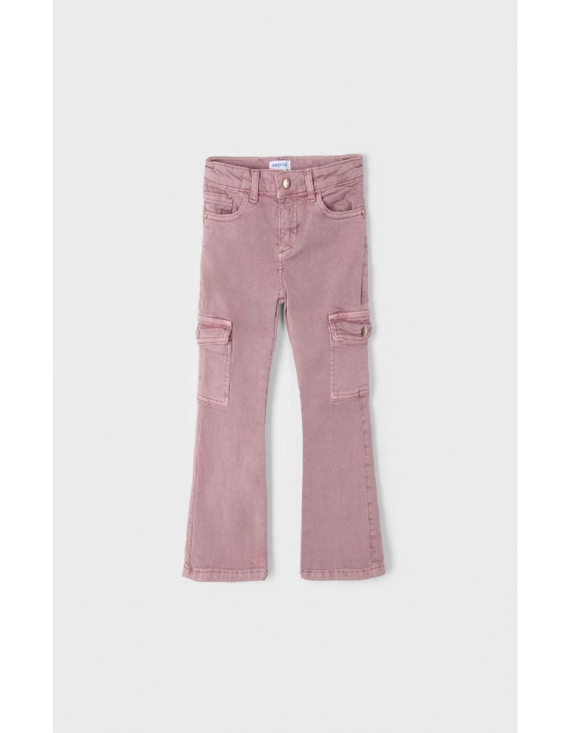 Pink Flared cargo pants