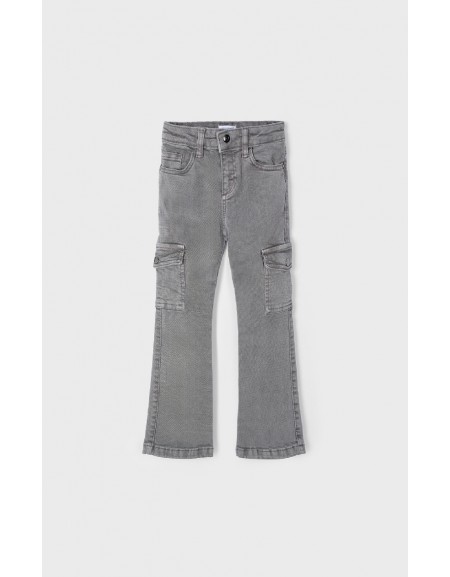 Grey Flared cargo pants