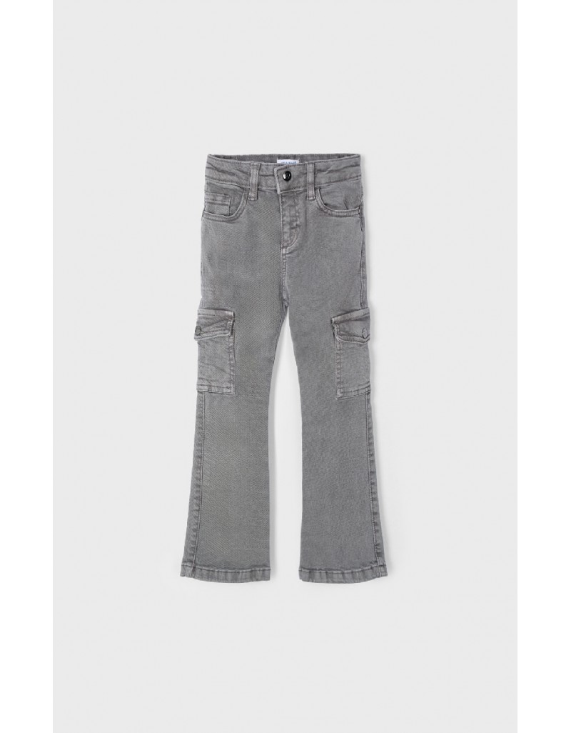 Grey Flared cargo pants