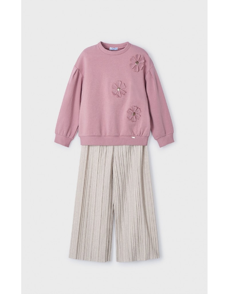 Pink Pleated pant set