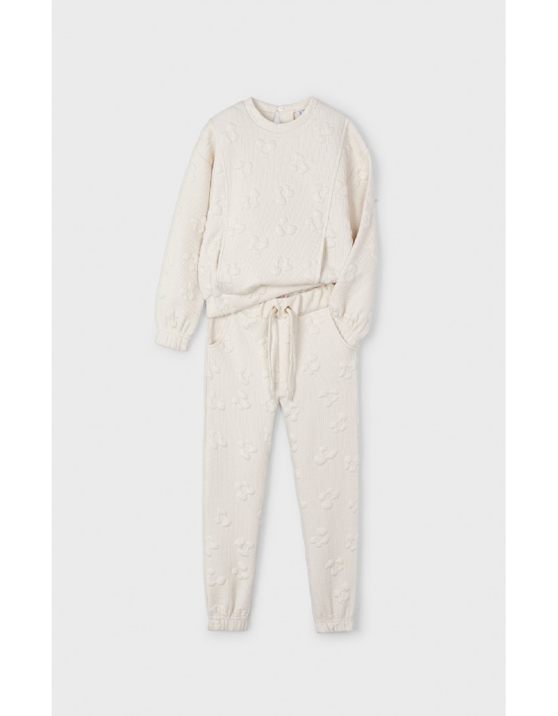 Beige Padded tracksuit flower