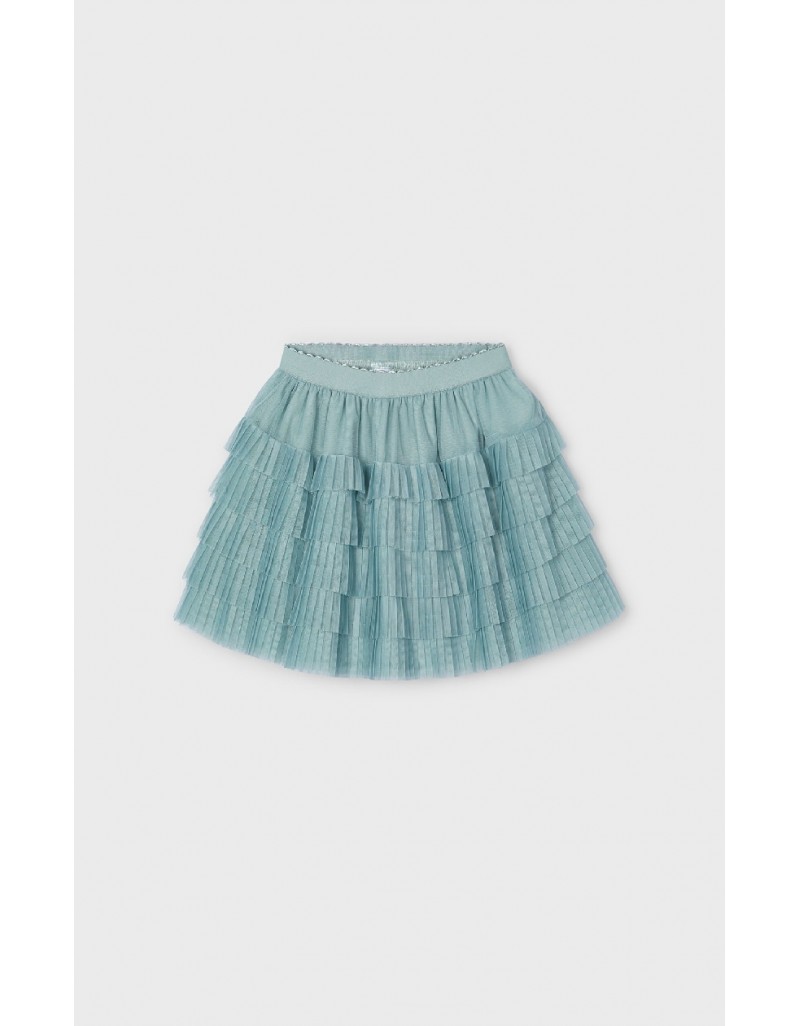 Green Pleated tulle skirt