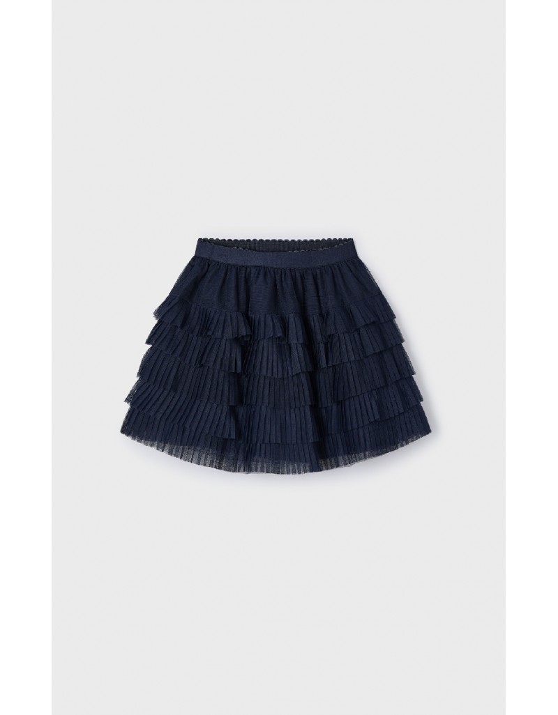 Navy Pleated tulle skirt