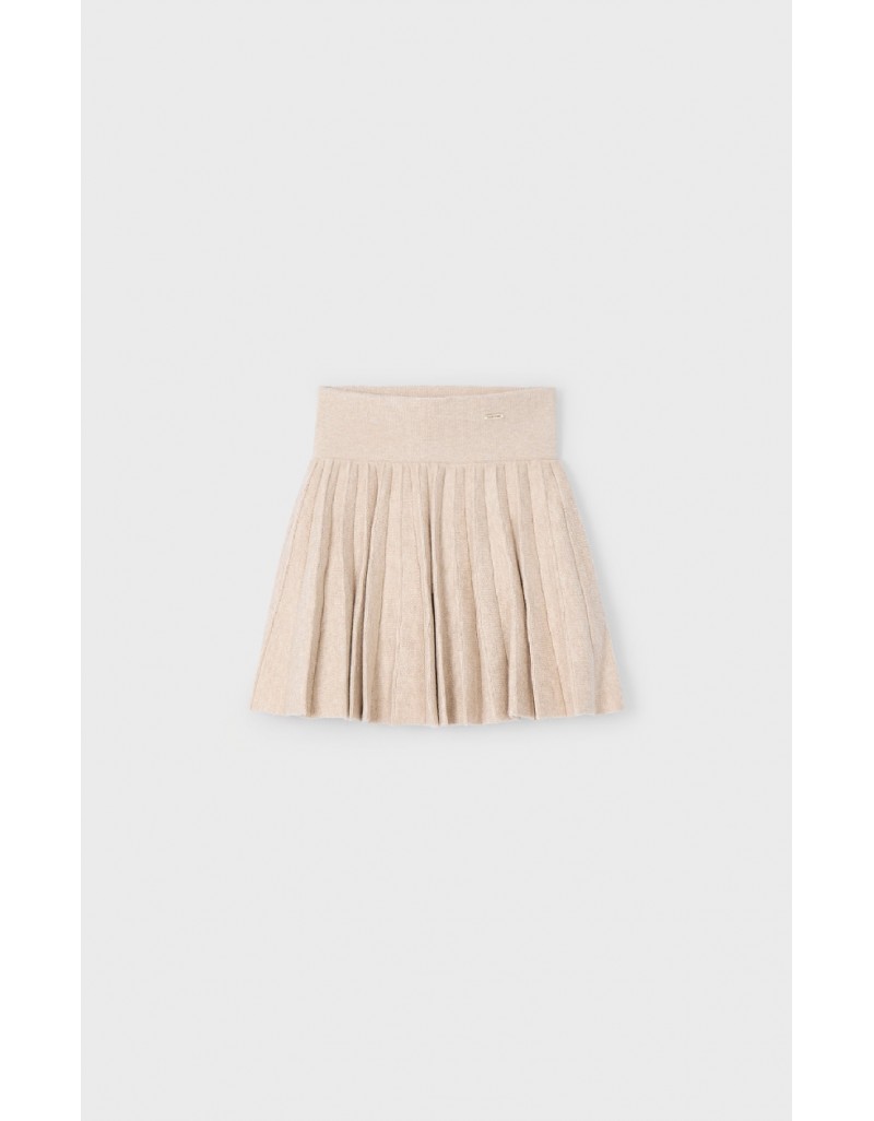 Beige Knit pleated skirt