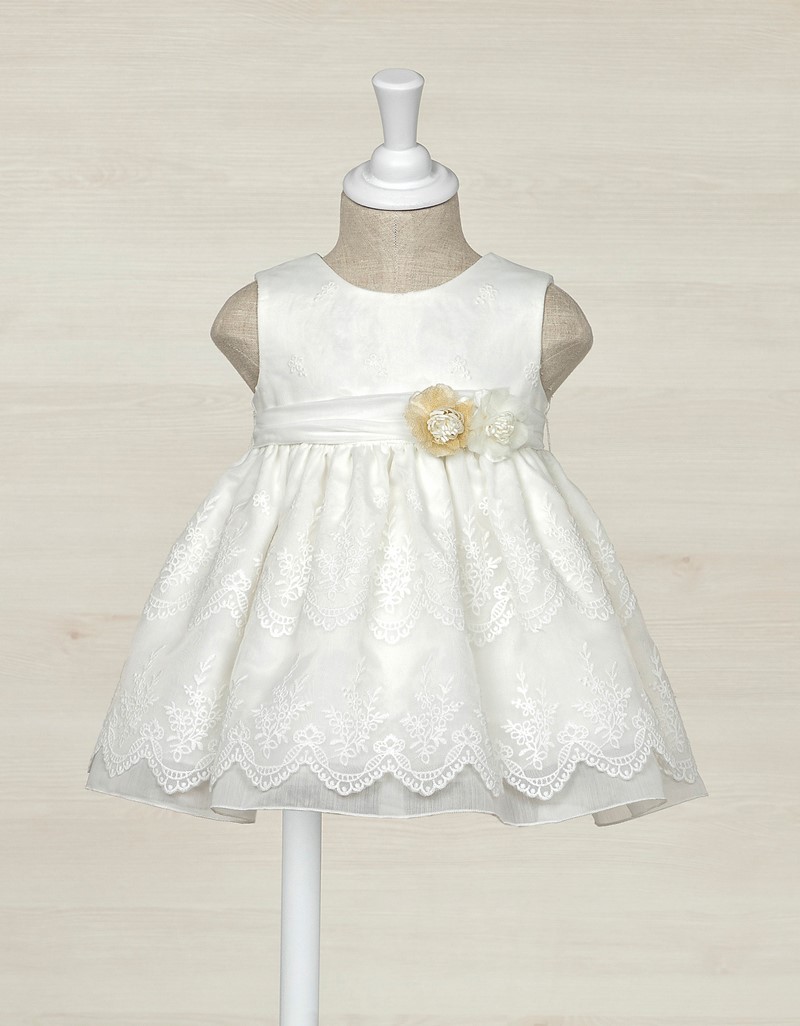White Organza embroidered dress