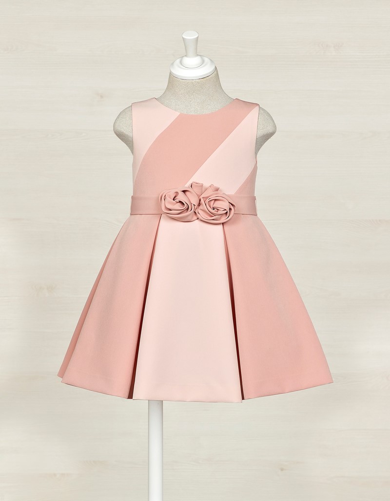 Rose Combined crepe dress