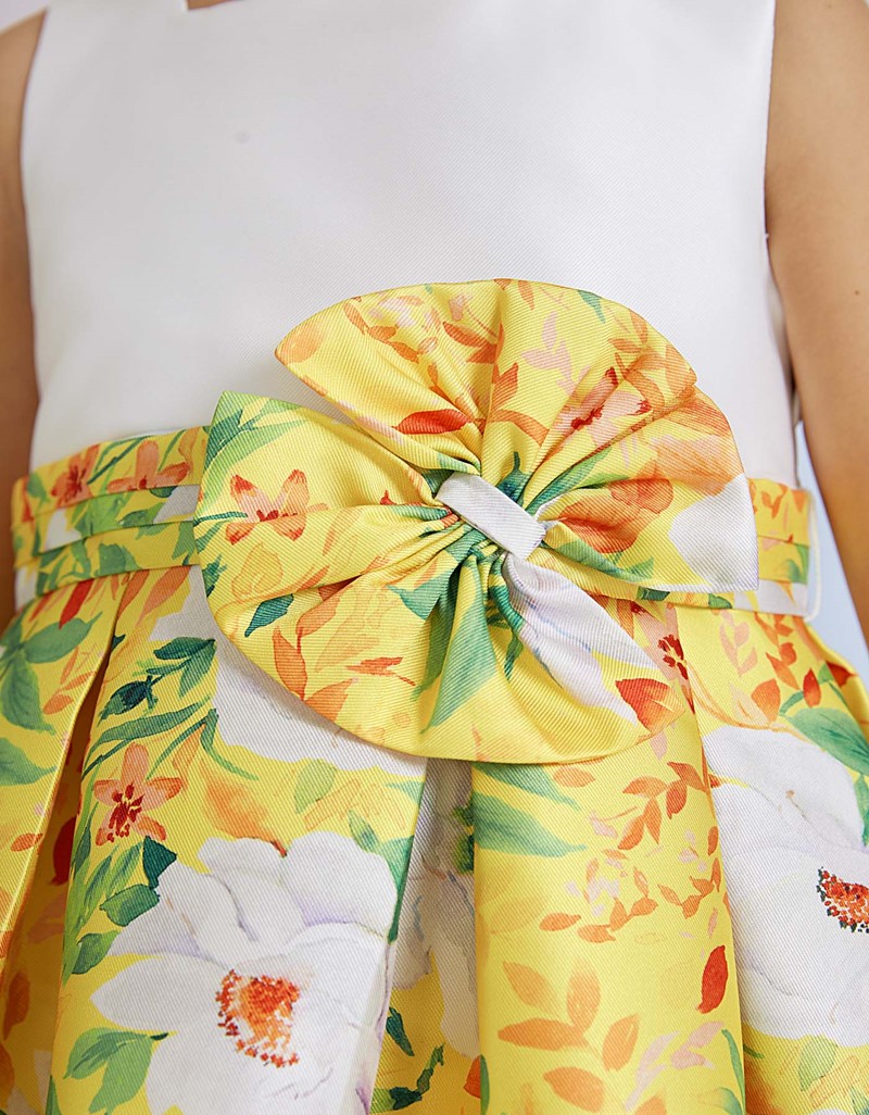 Lemon Combined mikado dress