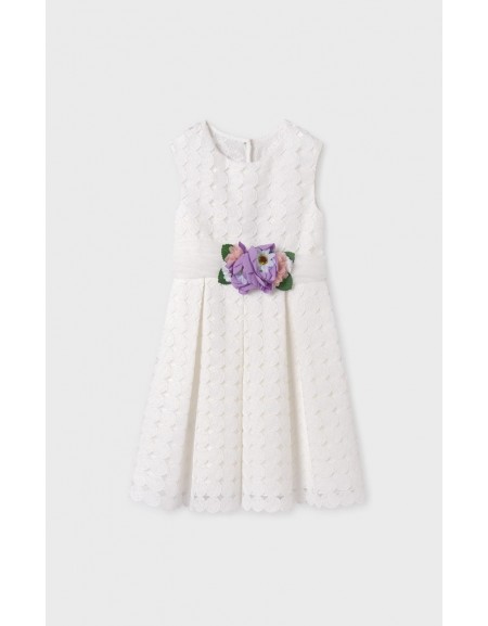 Cream Embroidered Dress