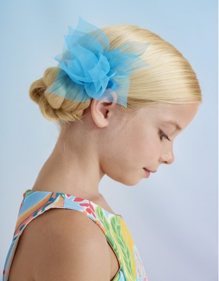 Turquoise flower hair clip