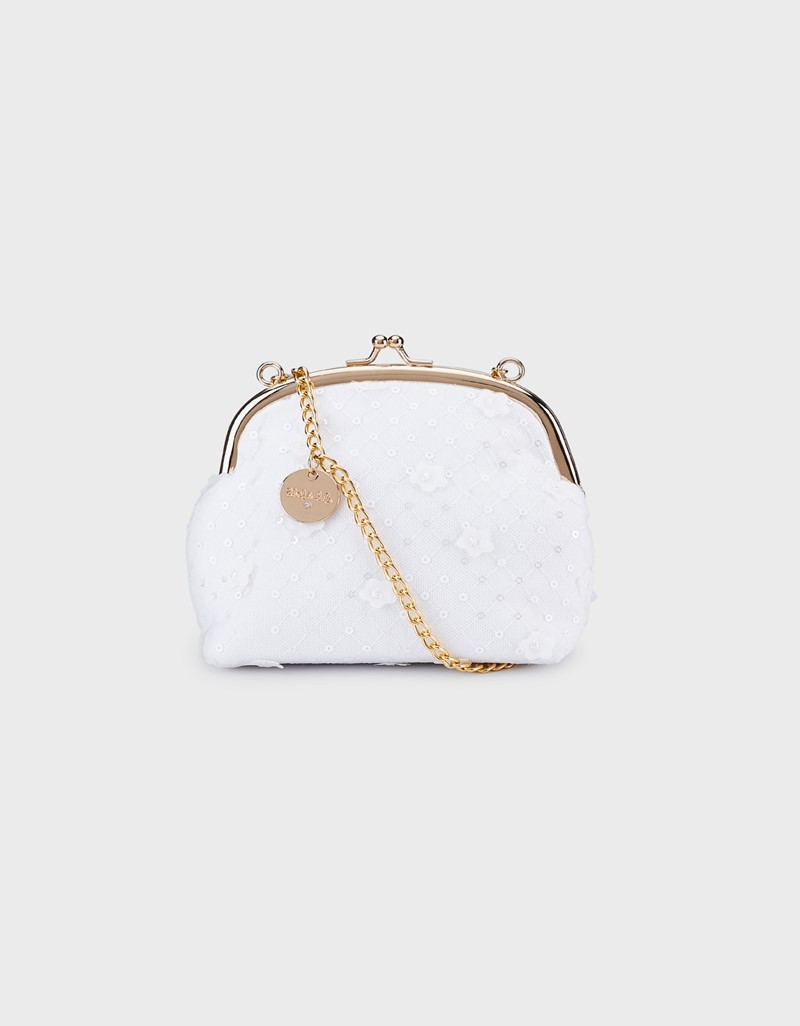 White Sequined tulle bag